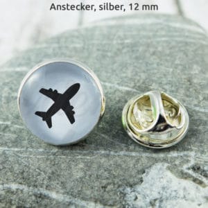 Anstecker Flieger schwarz auf weiß