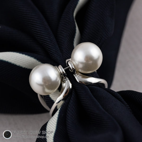 Klassischer Tuchring "Perle" in silber 1