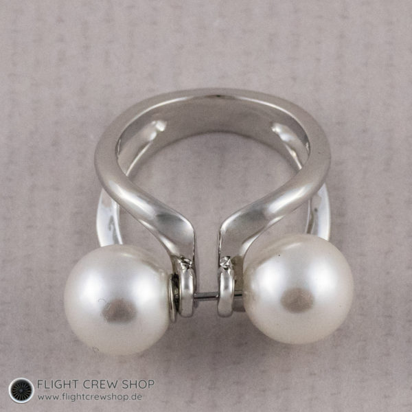 Klassischer Tuchring "Perle" in silber 4