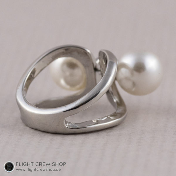 Klassischer Tuchring "Perle" in silber 6