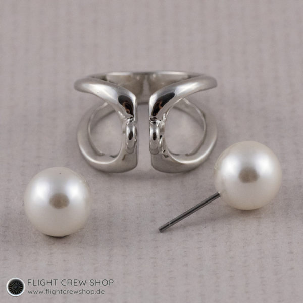 Klassischer Tuchring "Perle" in silber 7