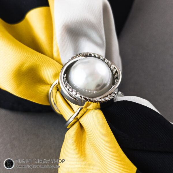Eleganter Tuchring "Perle" silber